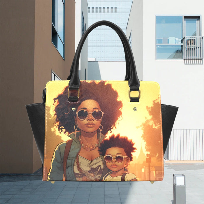 Mom and Son Shoulder Bag: Personalize with your image at no extra cost
