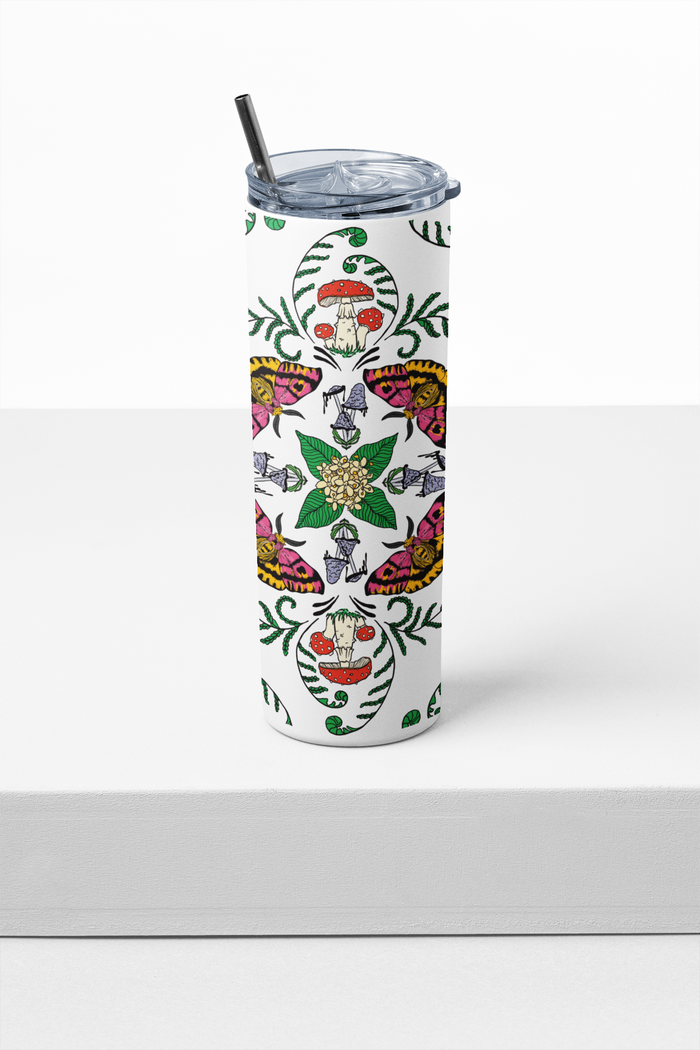 Mushrooms, Moths, Flowers 20oz Steel Travel Mug