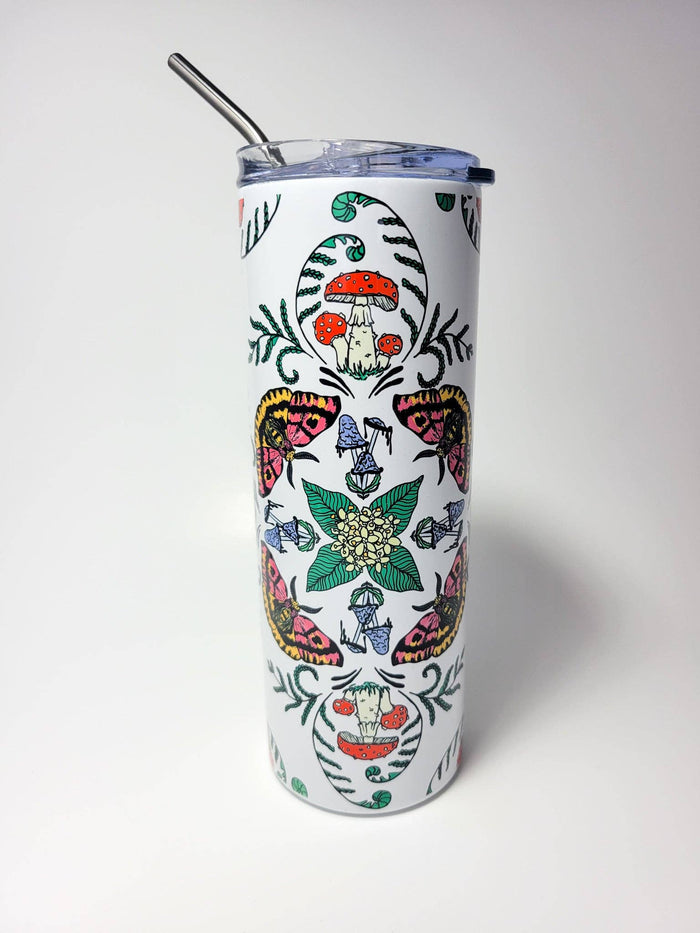 Mushrooms, Moths, Flowers 20oz Steel Travel Mug