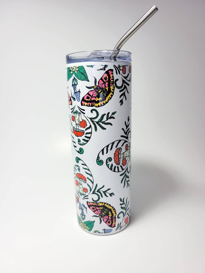 Mushrooms, Moths, Flowers 20oz Steel Travel Mug