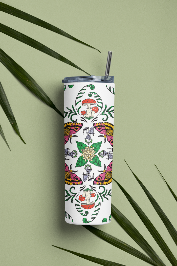 Mushrooms, Moths, Flowers 20oz Steel Travel Mug