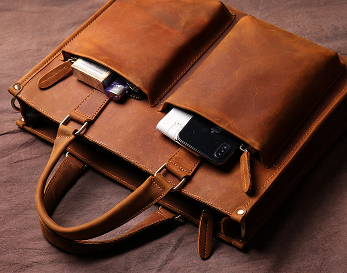 MYO Business Genuine Leather Travel Briefcase