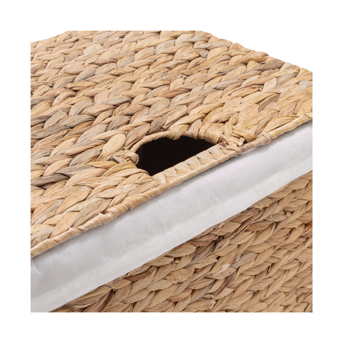 Natural Water Hyacinth Handwoven Lidded Laundry Hamper
