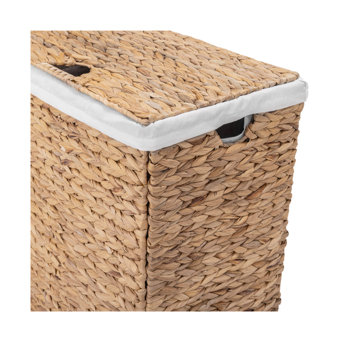 Natural Water Hyacinth Handwoven Lidded Laundry Hamper