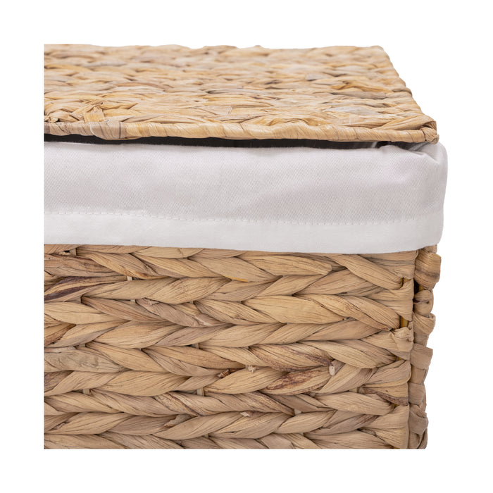 Natural Water Hyacinth Handwoven Lidded Laundry Hamper
