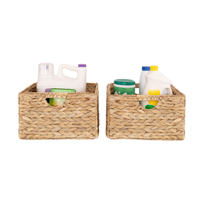 Natural Water Hyacinth Storage Basket Set (2-Pack)