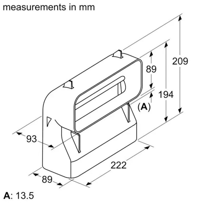 Neff Flat Duct 90 Degree Vertical S |  Z861SB4