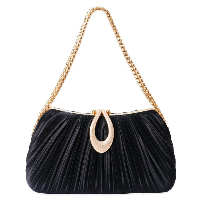 New Satin Pleated Evening Bag