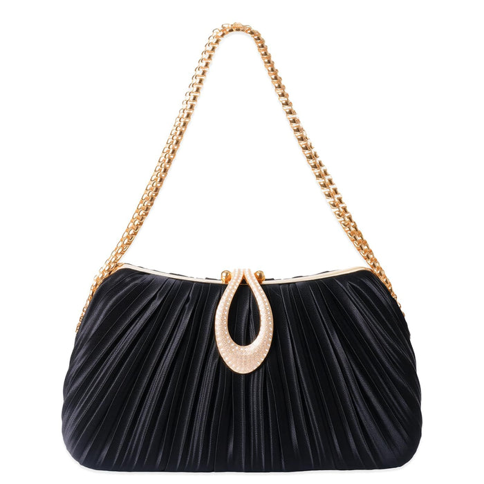 New Satin Pleated Evening Bag