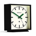 Newgate Amp mantel clock in black with green hands