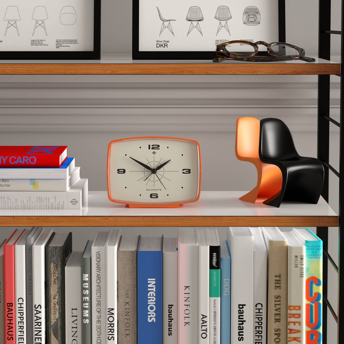 Newgate Brooklyn alarm clock in pumpkin orange