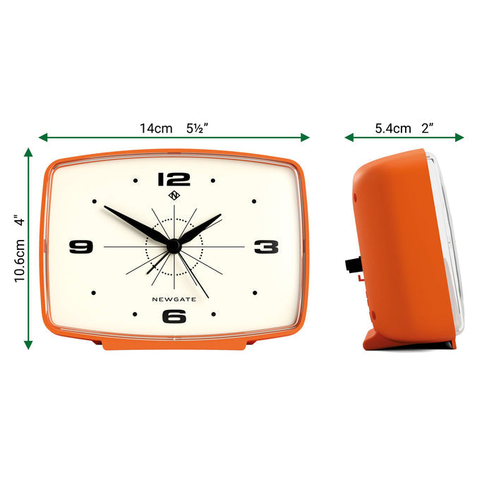 Newgate Brooklyn alarm clock in pumpkin orange