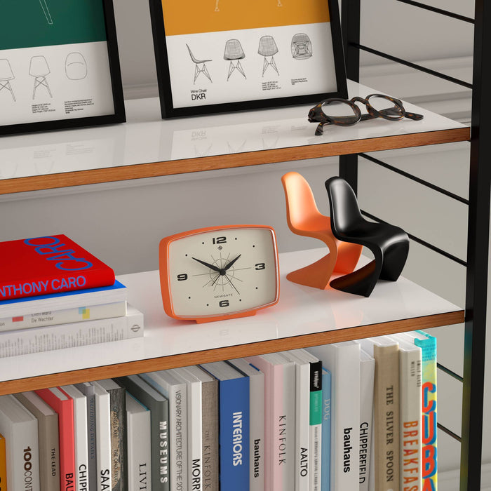 Newgate Brooklyn alarm clock in pumpkin orange