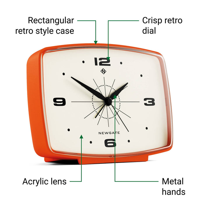 Newgate Brooklyn alarm clock in pumpkin orange
