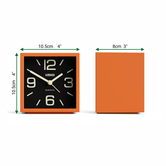 Newgate Cube alarm clock in orange