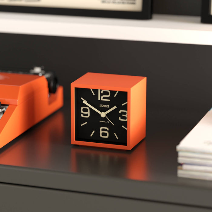 Newgate Cube alarm clock in orange