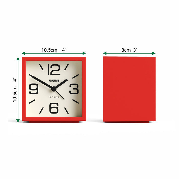 Newgate Cube alarm clock in red