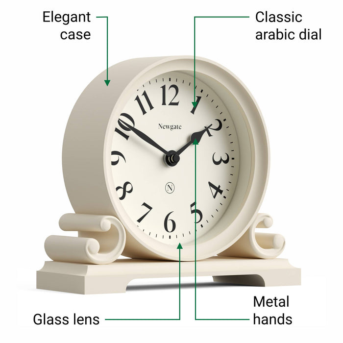 Newgate Divisadero mantel clock in cream