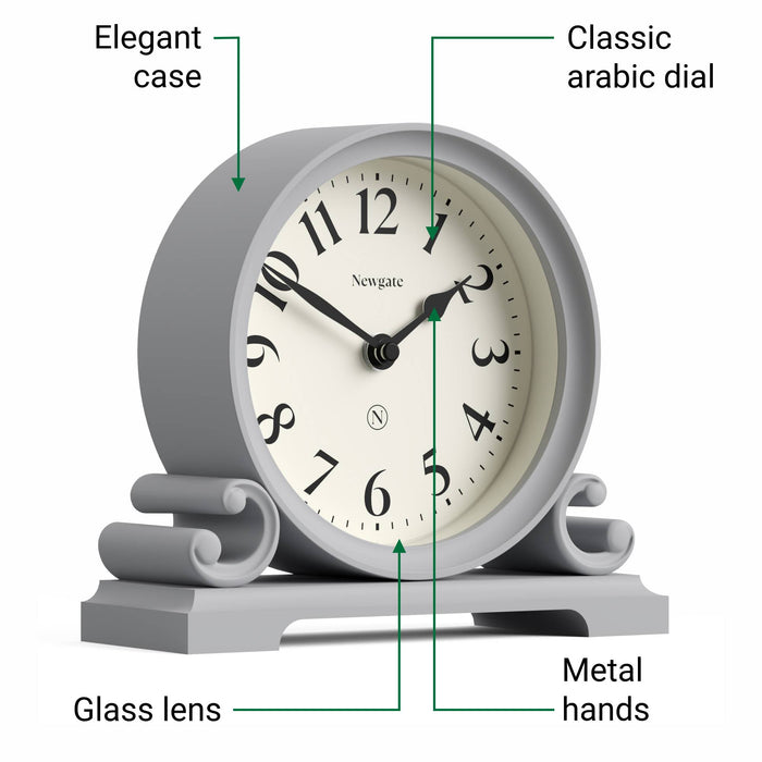 Newgate Divisadero mantel clock in grey