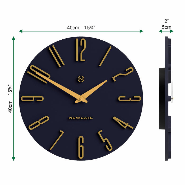 Newgate Empire State wall clock in petrol blue 40cm