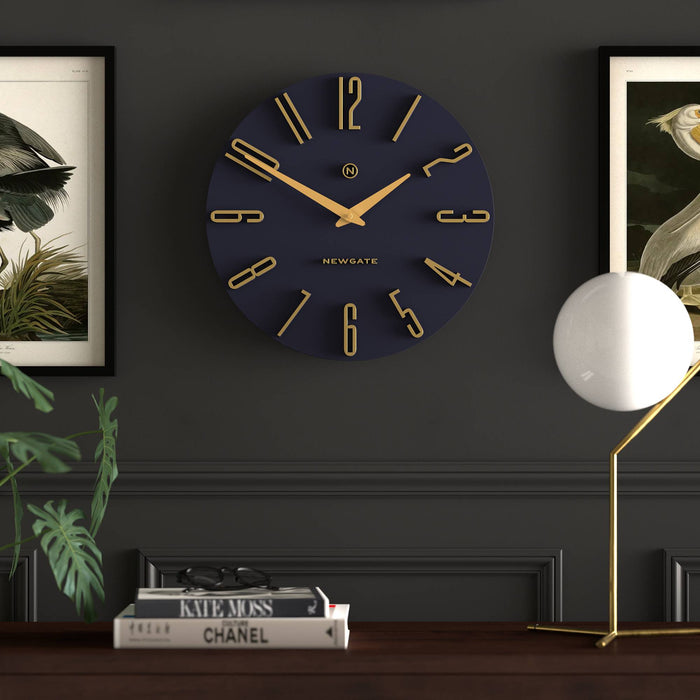 Newgate Empire State wall clock in petrol blue 40cm