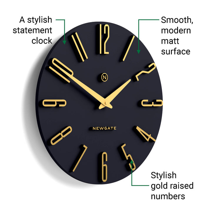 Newgate Empire State wall clock in petrol blue 40cm