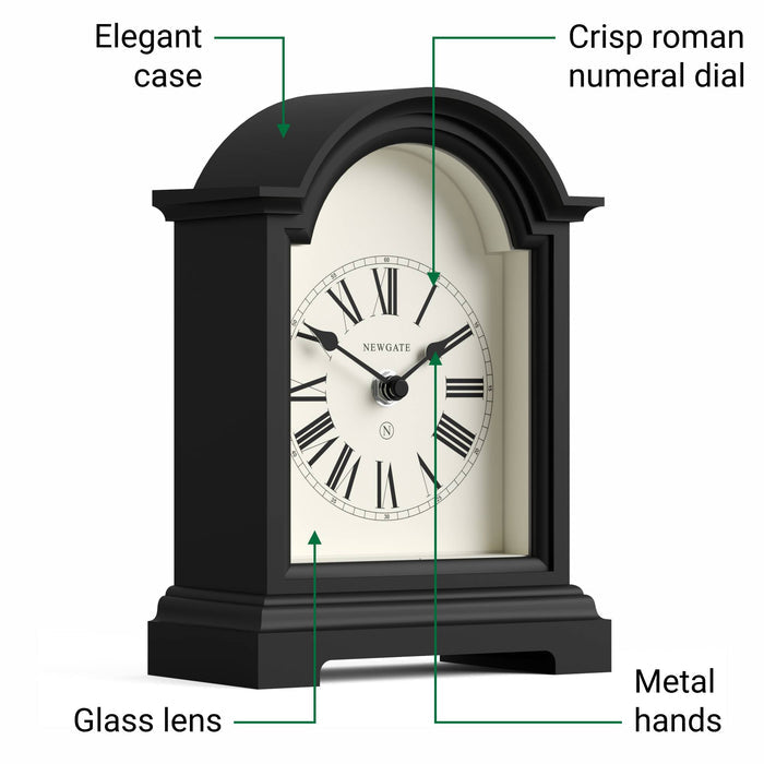 Newgate Fillmore mantel clock in black