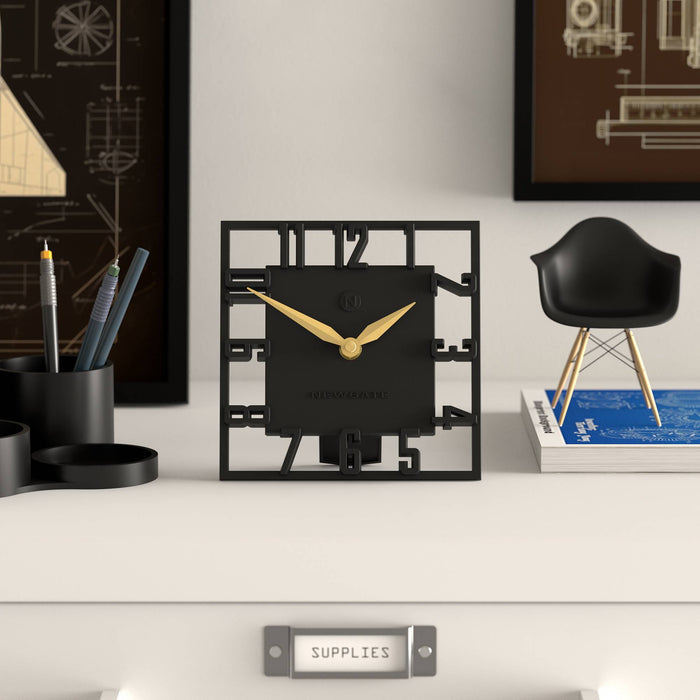 Newgate Highline mantel clock in black