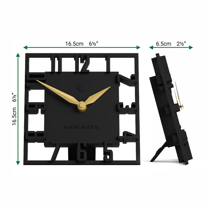 Newgate Highline mantel clock in black