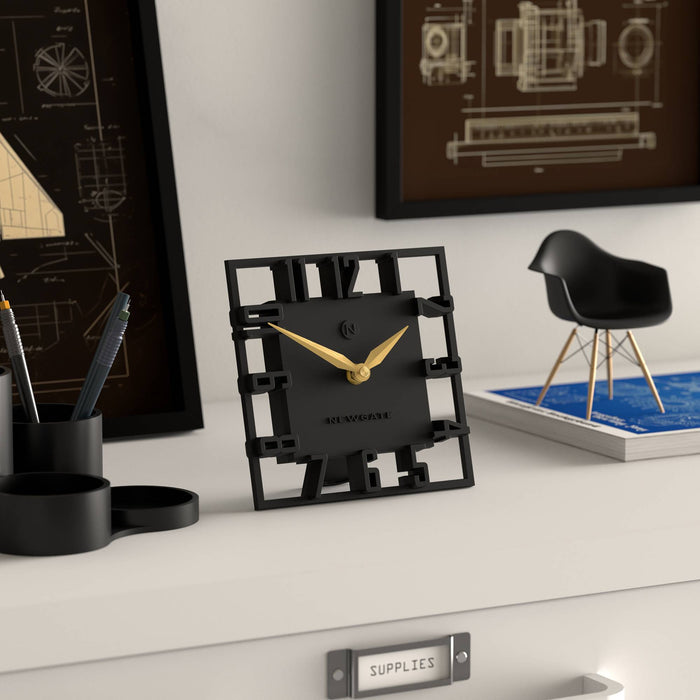 Newgate Highline mantel clock in black