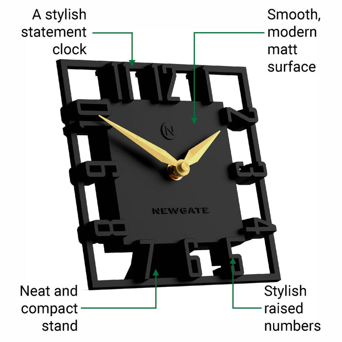 Newgate Highline mantel clock in black
