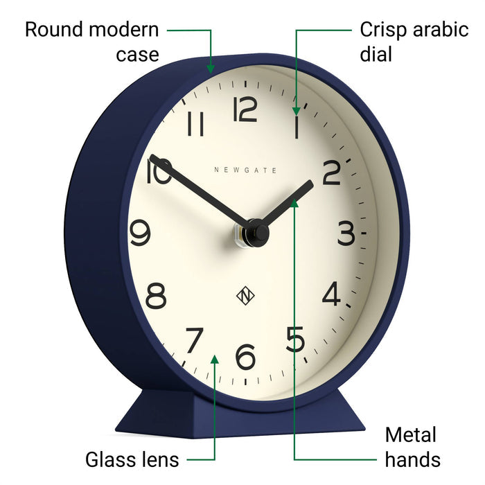 Newgate M Mantel Echo clock in midnight blue