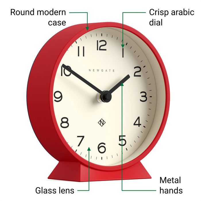 Newgate M Mantel Echo clock in red