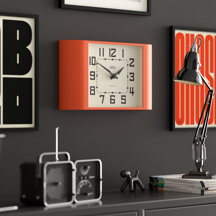 Newgate Metro wall clock in orange 42cm