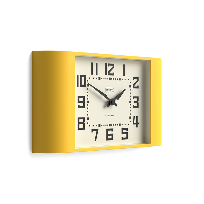 Newgate Metro wall clock in yellow 42cm