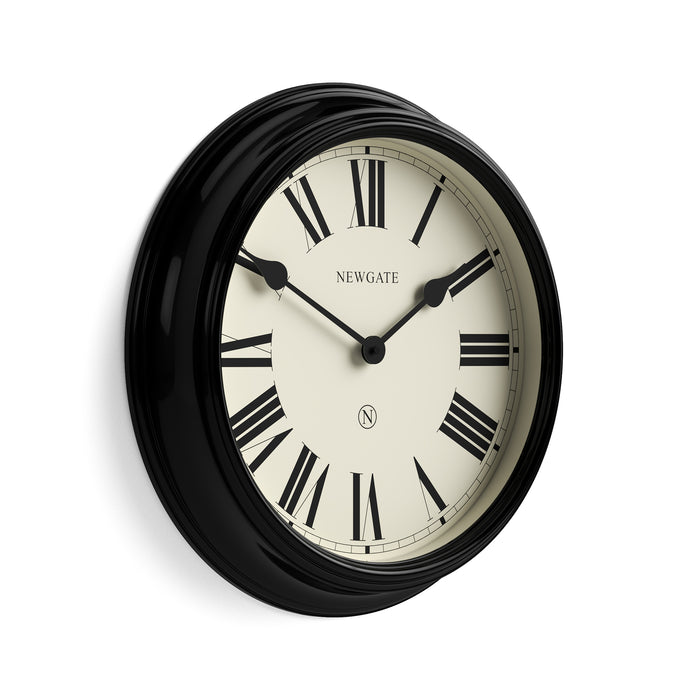Newgate Notting Hill wall clock in gloss black 44cm