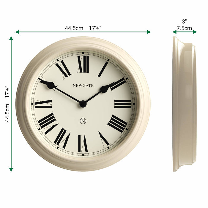 Newgate Notting Hill wall clock in gloss cream 44cm