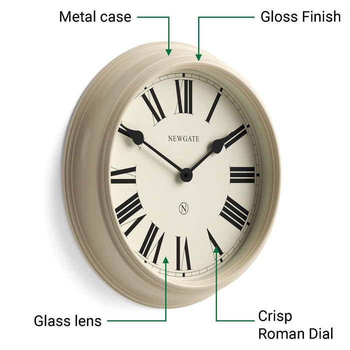 Newgate Notting Hill wall clock in gloss cream 44cm