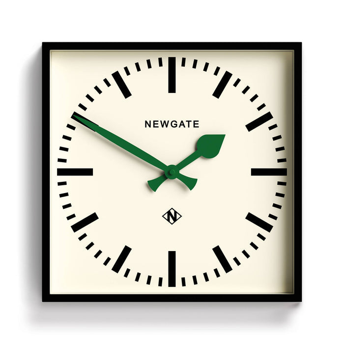 Newgate Number Five wall clock in black and green 33cm