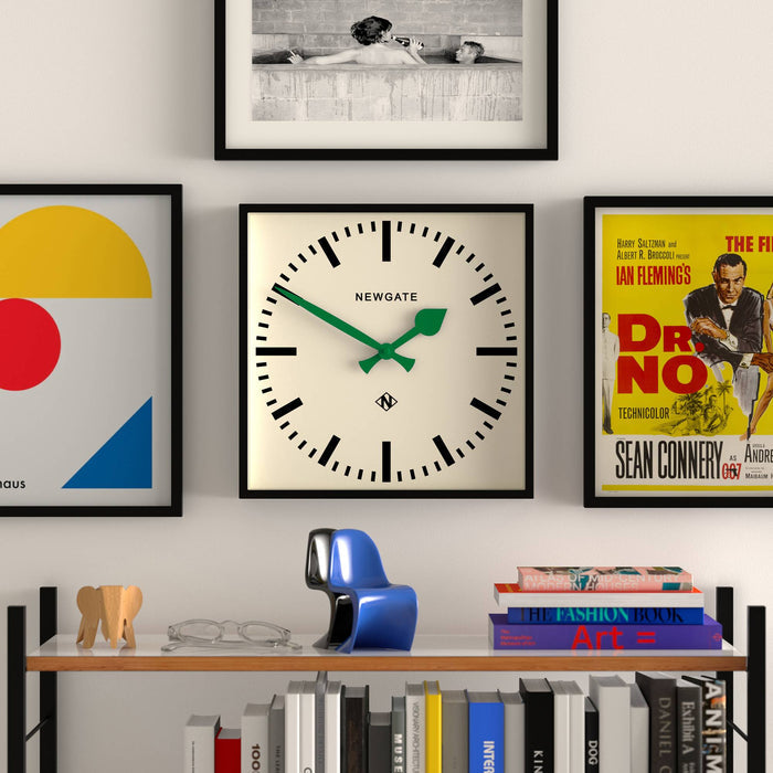 Newgate Number Five wall clock in black and green 33cm