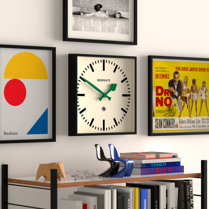 Newgate Number Five wall clock in black and green 33cm