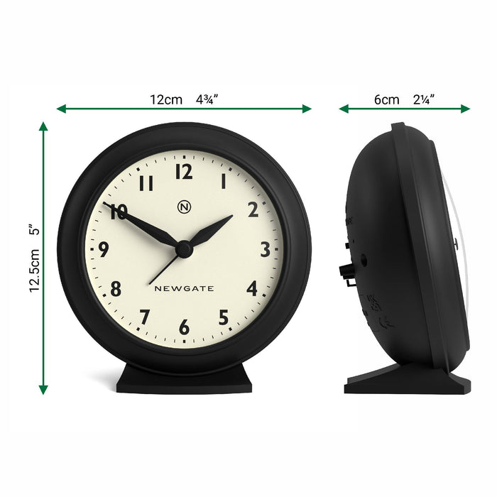Newgate Pacific alarm clock in black