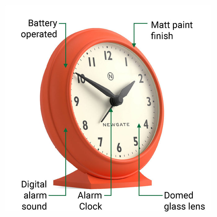 Newgate Pacific alarm clock in orange