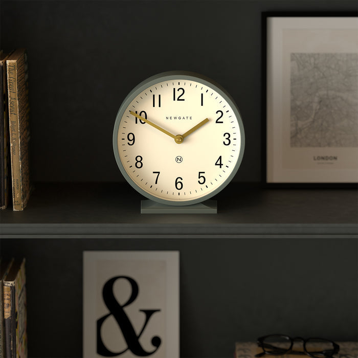 Newgate Q Mantel clock in asparagus green