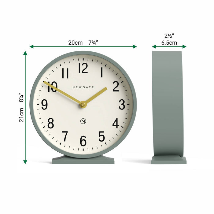 Newgate Q Mantel clock in asparagus green