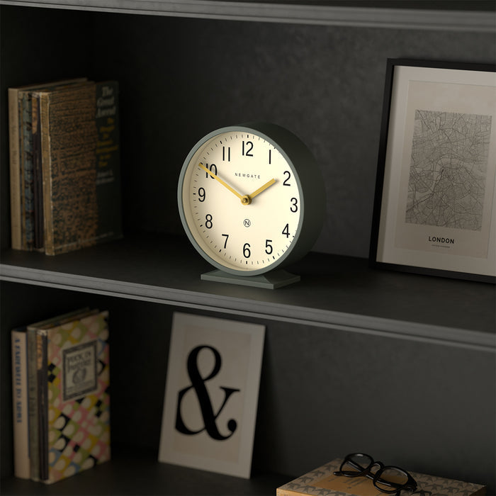 Newgate Q Mantel clock in asparagus green
