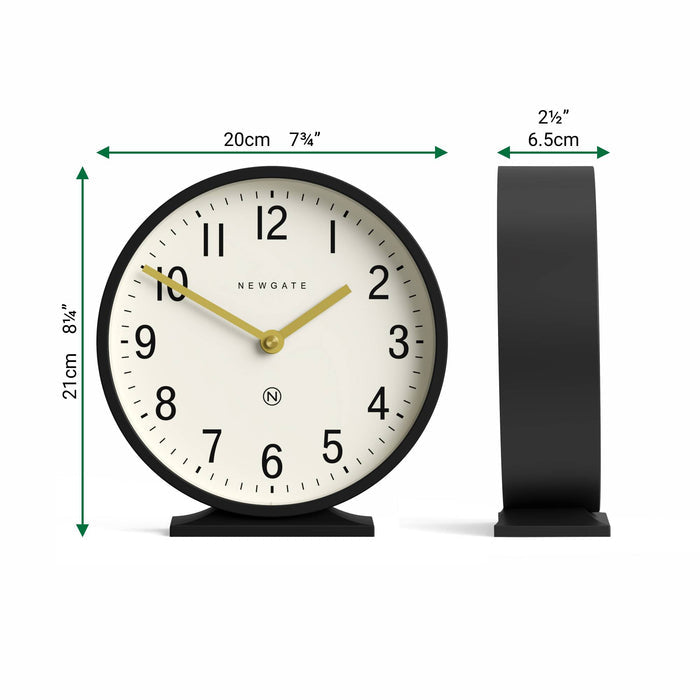 Newgate Q Mantel clock in black