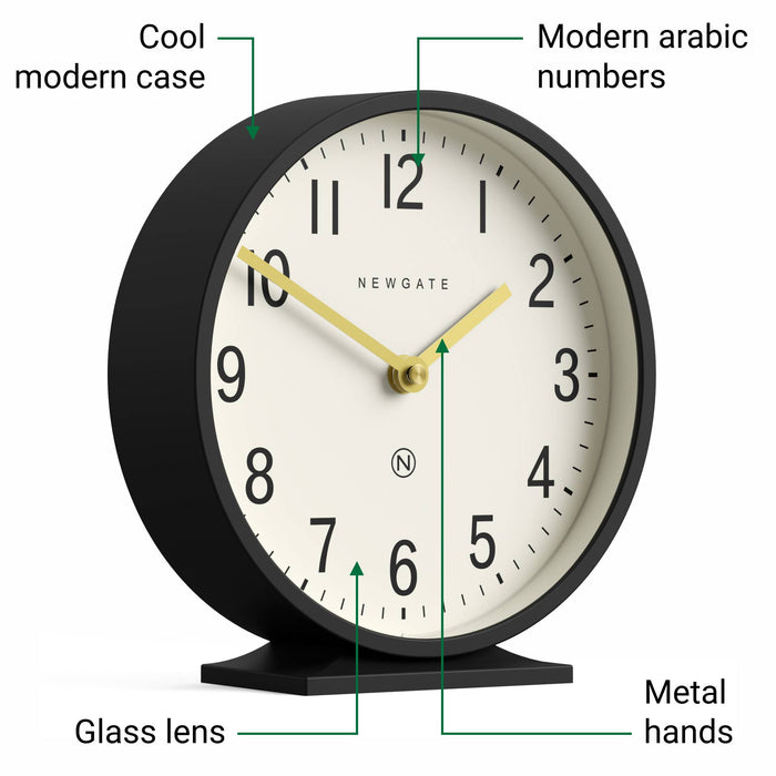 Newgate Q Mantel clock in black