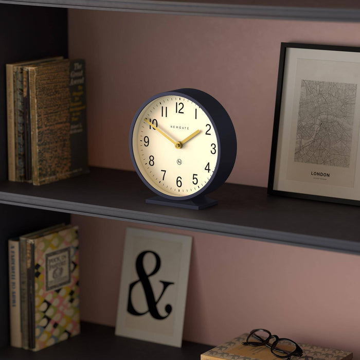 Newgate Q Mantel clock in petrol blue