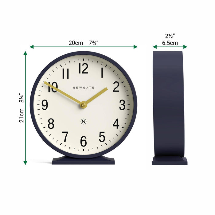 Newgate Q Mantel clock in petrol blue